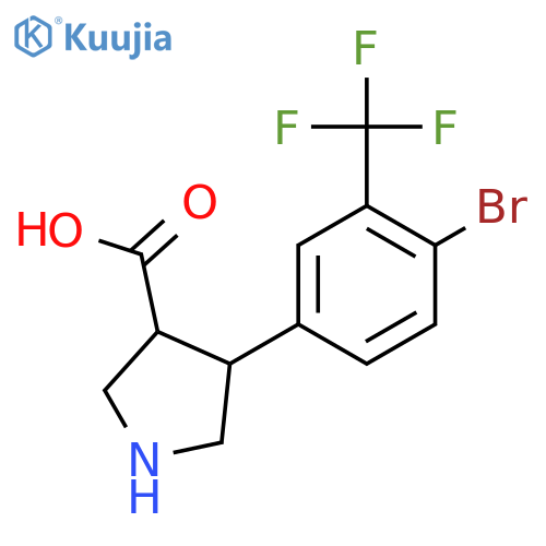 4-4-bromo-3-(trifluoromethyl)phenylpyrrolidine-3-carboxylic acid structure