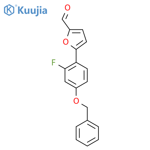 5-4-(benzyloxy)-2-fluorophenylfuran-2-carbaldehyde structure