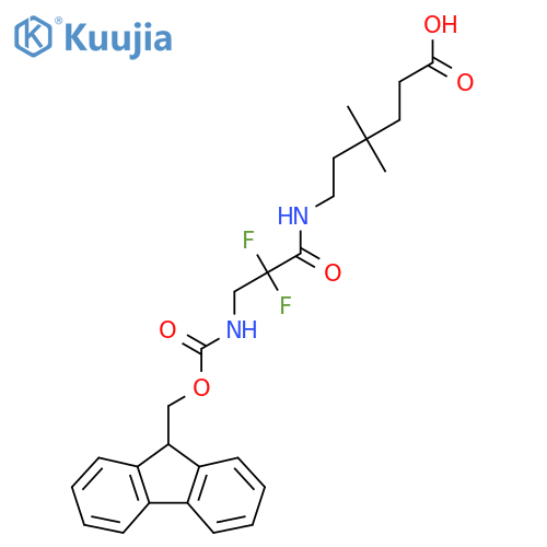 6-3-({(9H-fluoren-9-yl)methoxycarbonyl}amino)-2,2-difluoropropanamido-4,4-dimethylhexanoic acid structure