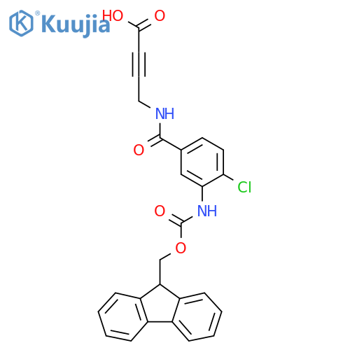 4-{4-chloro-3-({(9H-fluoren-9-yl)methoxycarbonyl}amino)phenylformamido}but-2-ynoic acid structure