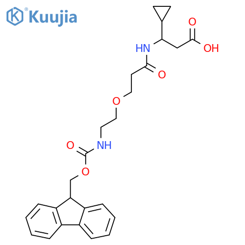 3-cyclopropyl-3-{3-2-({(9H-fluoren-9-yl)methoxycarbonyl}amino)ethoxypropanamido}propanoic acid structure