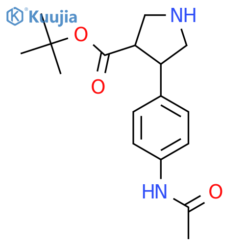 tert-butyl 4-(4-acetamidophenyl)pyrrolidine-3-carboxylate structure