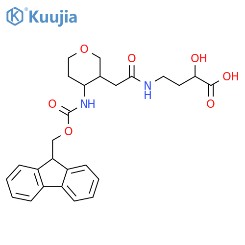 4-{2-[4-({[(9H-fluoren-9-yl)methoxy]carbonyl}amino)oxan-3-yl]acetamido}-2-hydroxybutanoic acid structure