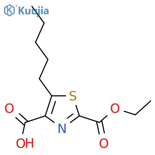 2-(ethoxycarbonyl)-5-pentyl-1,3-thiazole-4-carboxylic acid structure