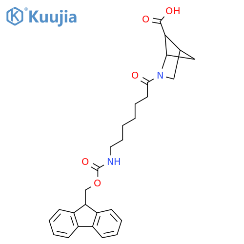 2-7-({(9H-fluoren-9-yl)methoxycarbonyl}amino)heptanoyl-2-azabicyclo2.1.1hexane-5-carboxylic acid structure