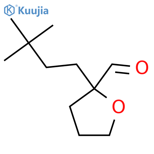 2-(3,3-dimethylbutyl)oxolane-2-carbaldehyde structure