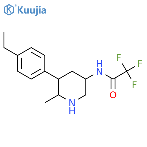 N-5-(4-ethylphenyl)-6-methylpiperidin-3-yl-2,2,2-trifluoroacetamide structure