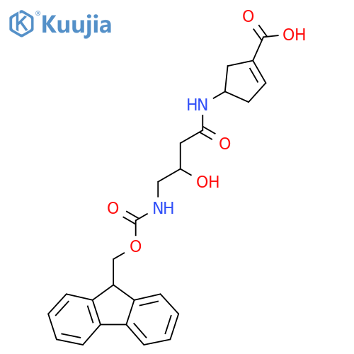4-4-({(9H-fluoren-9-yl)methoxycarbonyl}amino)-3-hydroxybutanamidocyclopent-1-ene-1-carboxylic acid structure