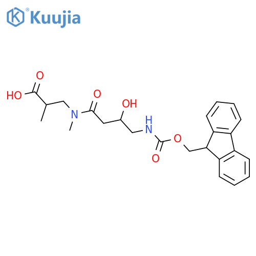 3-4-({(9H-fluoren-9-yl)methoxycarbonyl}amino)-3-hydroxy-N-methylbutanamido-2-methylpropanoic acid structure