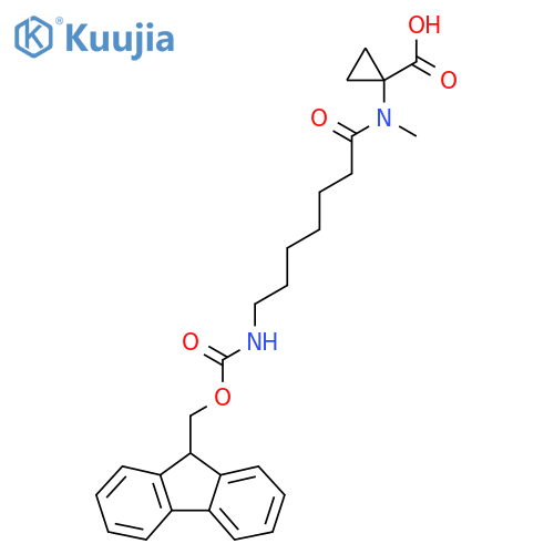 1-7-({(9H-fluoren-9-yl)methoxycarbonyl}amino)-N-methylheptanamidocyclopropane-1-carboxylic acid structure
