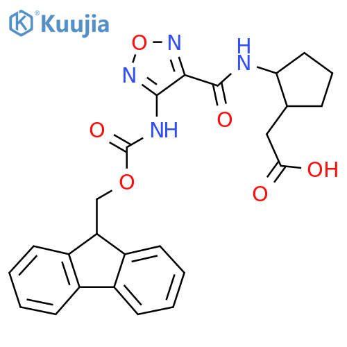 2-{2-4-({(9H-fluoren-9-yl)methoxycarbonyl}amino)-1,2,5-oxadiazole-3-amidocyclopentyl}acetic acid structure