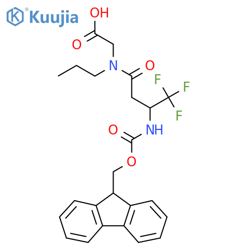 2-3-({(9H-fluoren-9-yl)methoxycarbonyl}amino)-4,4,4-trifluoro-N-propylbutanamidoacetic acid structure