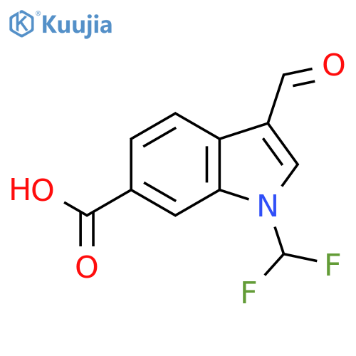 1-(difluoromethyl)-3-formyl-1H-indole-6-carboxylic acid structure