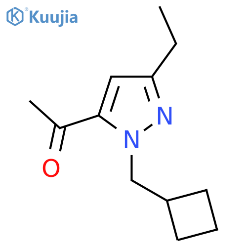 1-1-(cyclobutylmethyl)-3-ethyl-1H-pyrazol-5-ylethan-1-one structure