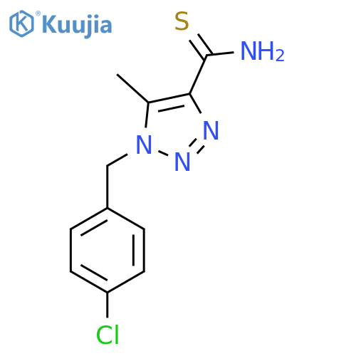 1-(4-chlorophenyl)methyl-5-methyl-1H-1,2,3-triazole-4-carbothioamide structure