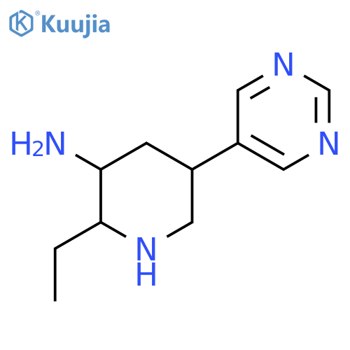 2-Ethyl-5-(pyrimidin-5-yl)piperidin-3-amine structure