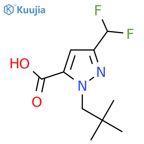 3-(difluoromethyl)-1-(2,2-dimethylpropyl)-1H-pyrazole-5-carboxylic acid structure