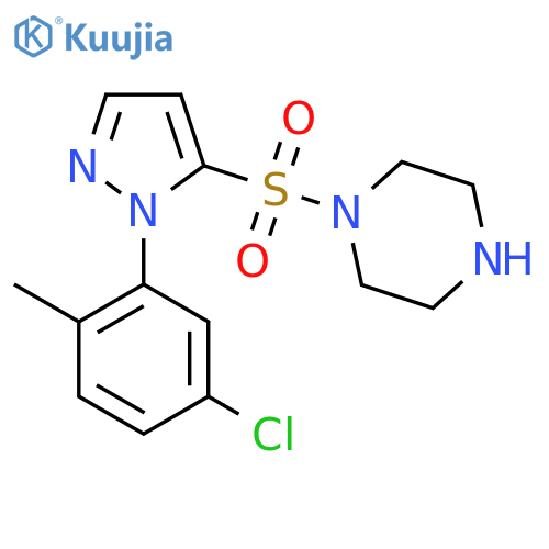 1-{[1-(5-chloro-2-methylphenyl)-1H-pyrazol-5-yl]sulfonyl}piperazine structure
