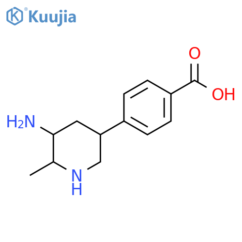 4-(5-amino-6-methylpiperidin-3-yl)benzoic acid structure