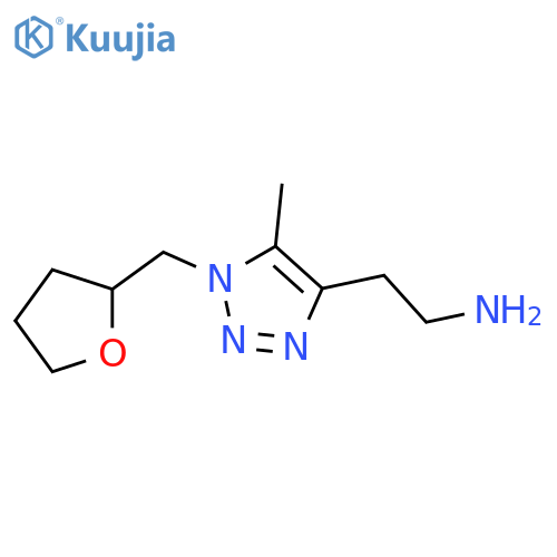2-5-methyl-1-(oxolan-2-ylmethyl)-1H-1,2,3-triazol-4-ylethan-1-amine structure