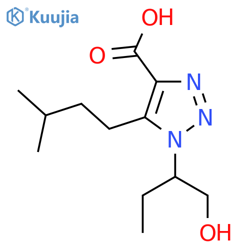 1-(1-hydroxybutan-2-yl)-5-(3-methylbutyl)-1H-1,2,3-triazole-4-carboxylic acid structure