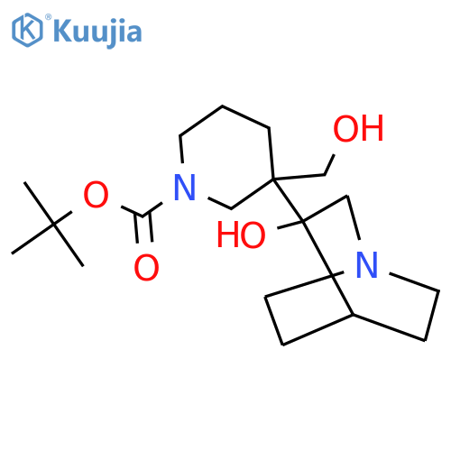 tert-butyl 3-{3-hydroxy-1-azabicyclo2.2.2octan-3-yl}-3-(hydroxymethyl)piperidine-1-carboxylate structure