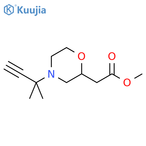 methyl 2-4-(2-methylbut-3-yn-2-yl)morpholin-2-ylacetate structure