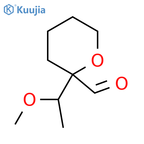2-(1-methoxyethyl)oxane-2-carbaldehyde structure