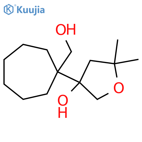 3-1-(hydroxymethyl)cycloheptyl-5,5-dimethyloxolan-3-ol structure