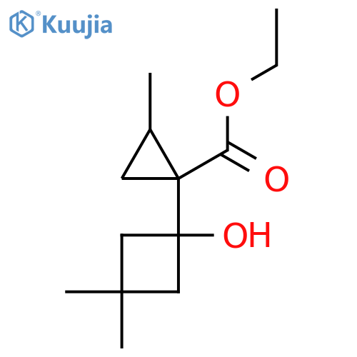 ethyl 1-(1-hydroxy-3,3-dimethylcyclobutyl)-2-methylcyclopropane-1-carboxylate structure