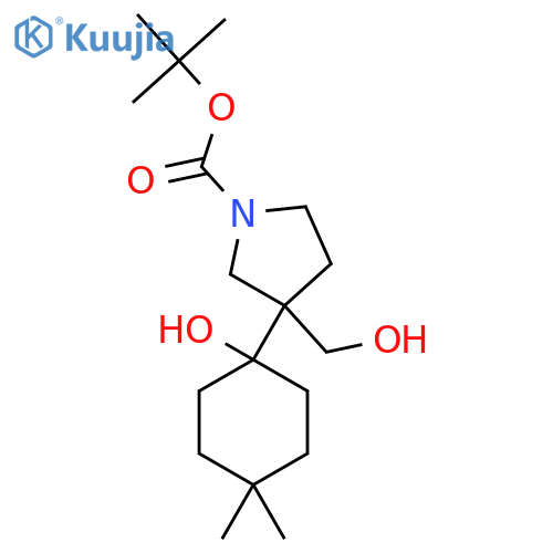 tert-butyl 3-(1-hydroxy-4,4-dimethylcyclohexyl)-3-(hydroxymethyl)pyrrolidine-1-carboxylate structure