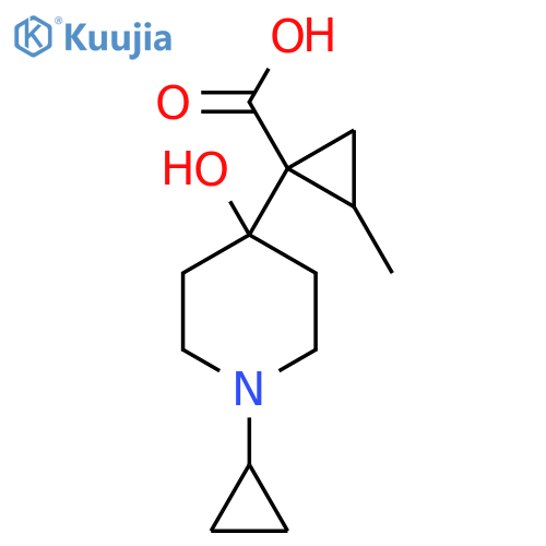 1-(1-cyclopropyl-4-hydroxypiperidin-4-yl)-2-methylcyclopropane-1-carboxylic acid structure