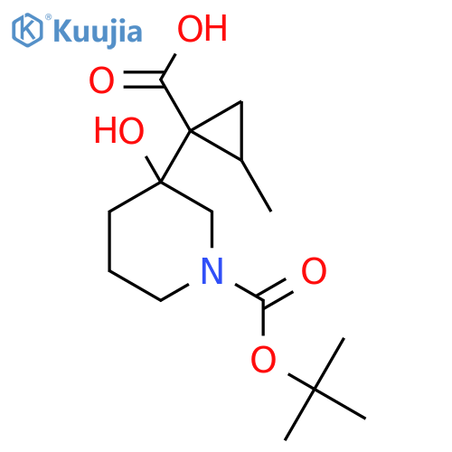 1-{1-(tert-butoxy)carbonyl-3-hydroxypiperidin-3-yl}-2-methylcyclopropane-1-carboxylic acid structure
