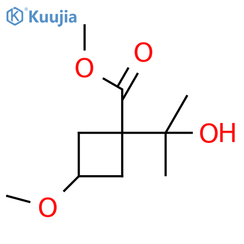 methyl 1-(2-hydroxypropan-2-yl)-3-methoxycyclobutane-1-carboxylate structure