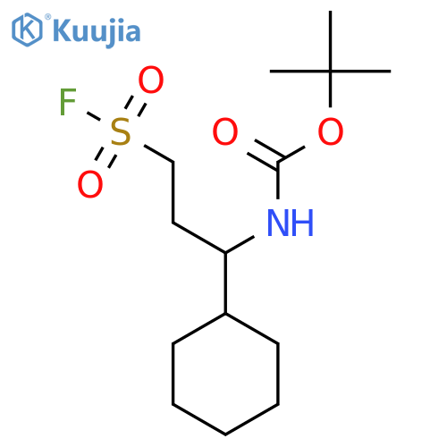 tert-butyl N-1-cyclohexyl-3-(fluorosulfonyl)propylcarbamate structure