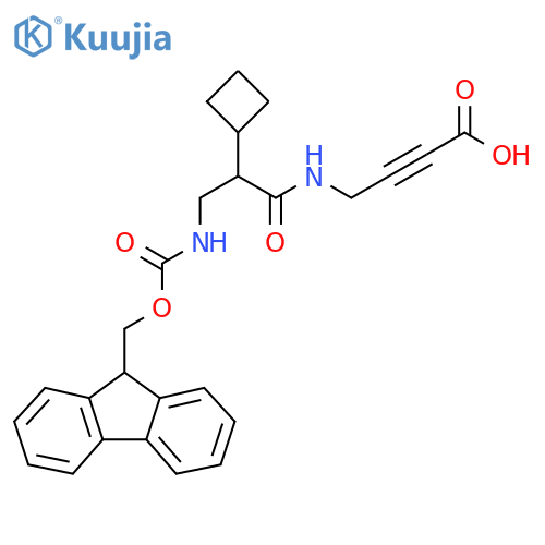 4-2-cyclobutyl-3-({(9H-fluoren-9-yl)methoxycarbonyl}amino)propanamidobut-2-ynoic acid structure