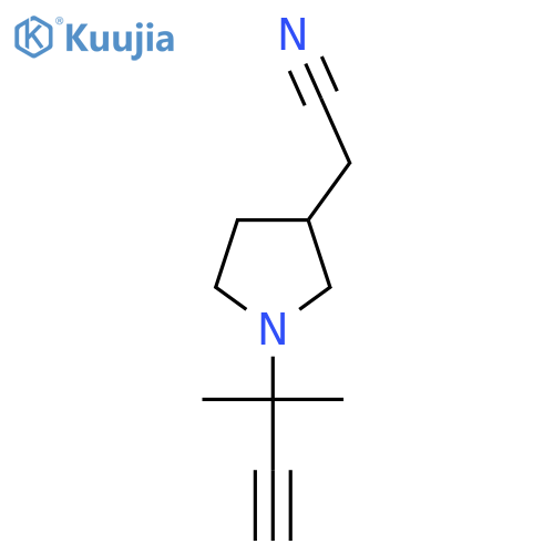 2-1-(2-methylbut-3-yn-2-yl)pyrrolidin-3-ylacetonitrile structure