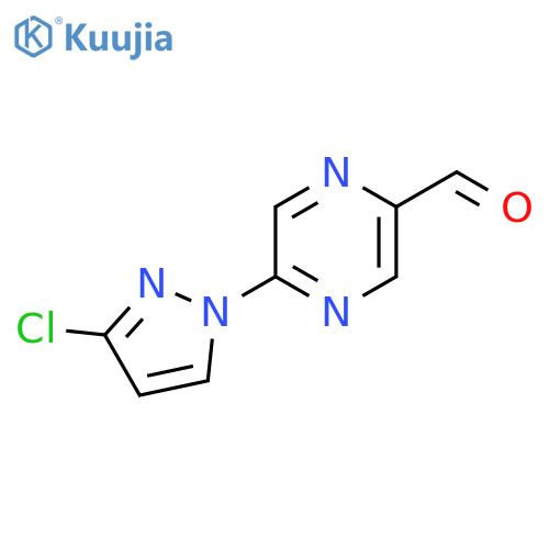5-(3-chloro-1H-pyrazol-1-yl)pyrazine-2-carbaldehyde structure