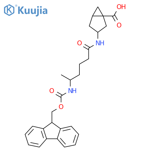3-5-({(9H-fluoren-9-yl)methoxycarbonyl}amino)hexanamidobicyclo3.1.0hexane-1-carboxylic acid structure