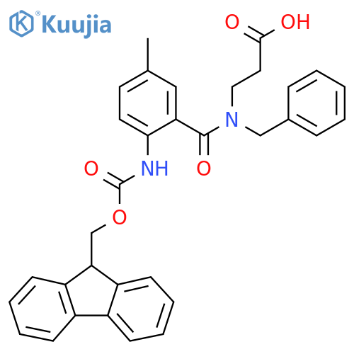 3-{N-benzyl-1-2-({(9H-fluoren-9-yl)methoxycarbonyl}amino)-5-methylphenylformamido}propanoic acid structure