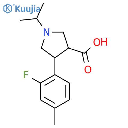 4-(2-fluoro-4-methylphenyl)-1-(propan-2-yl)pyrrolidine-3-carboxylic acid structure