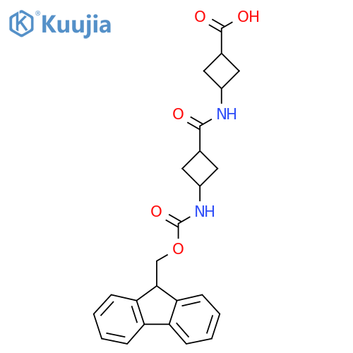 3-3-({(9H-fluoren-9-yl)methoxycarbonyl}amino)cyclobutaneamidocyclobutane-1-carboxylic acid structure