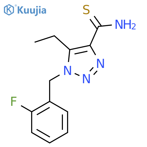 5-ethyl-1-(2-fluorophenyl)methyl-1H-1,2,3-triazole-4-carbothioamide structure