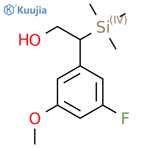 2-(3-fluoro-5-methoxyphenyl)-2-(trimethylsilyl)ethan-1-ol structure