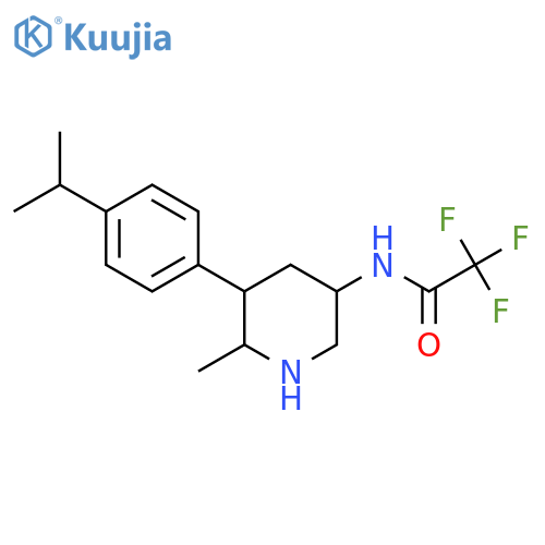 2,2,2-trifluoro-N-{6-methyl-5-4-(propan-2-yl)phenylpiperidin-3-yl}acetamide structure