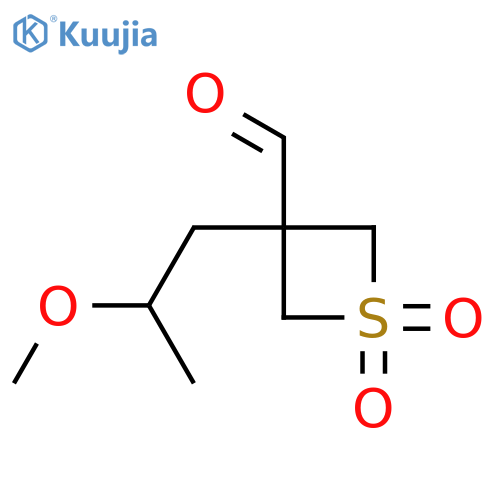 3-(2-methoxypropyl)-1,1-dioxo-1lambda6-thietane-3-carbaldehyde structure