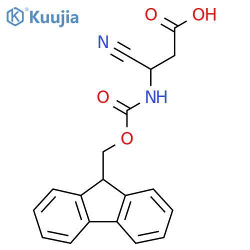 3-cyano-3-{(9H-fluoren-9-ylmethoxy)carbonylamino}propanoic acid structure