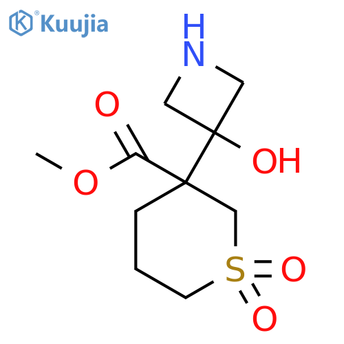 methyl 3-(3-hydroxyazetidin-3-yl)-1,1-dioxo-1lambda6-thiane-3-carboxylate structure