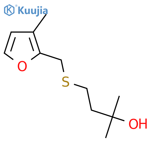 2-methyl-4-{(3-methylfuran-2-yl)methylsulfanyl}butan-2-ol structure