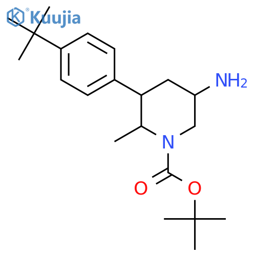 tert-butyl 5-amino-3-(4-tert-butylphenyl)-2-methylpiperidine-1-carboxylate structure